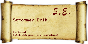 Strommer Erik névjegykártya